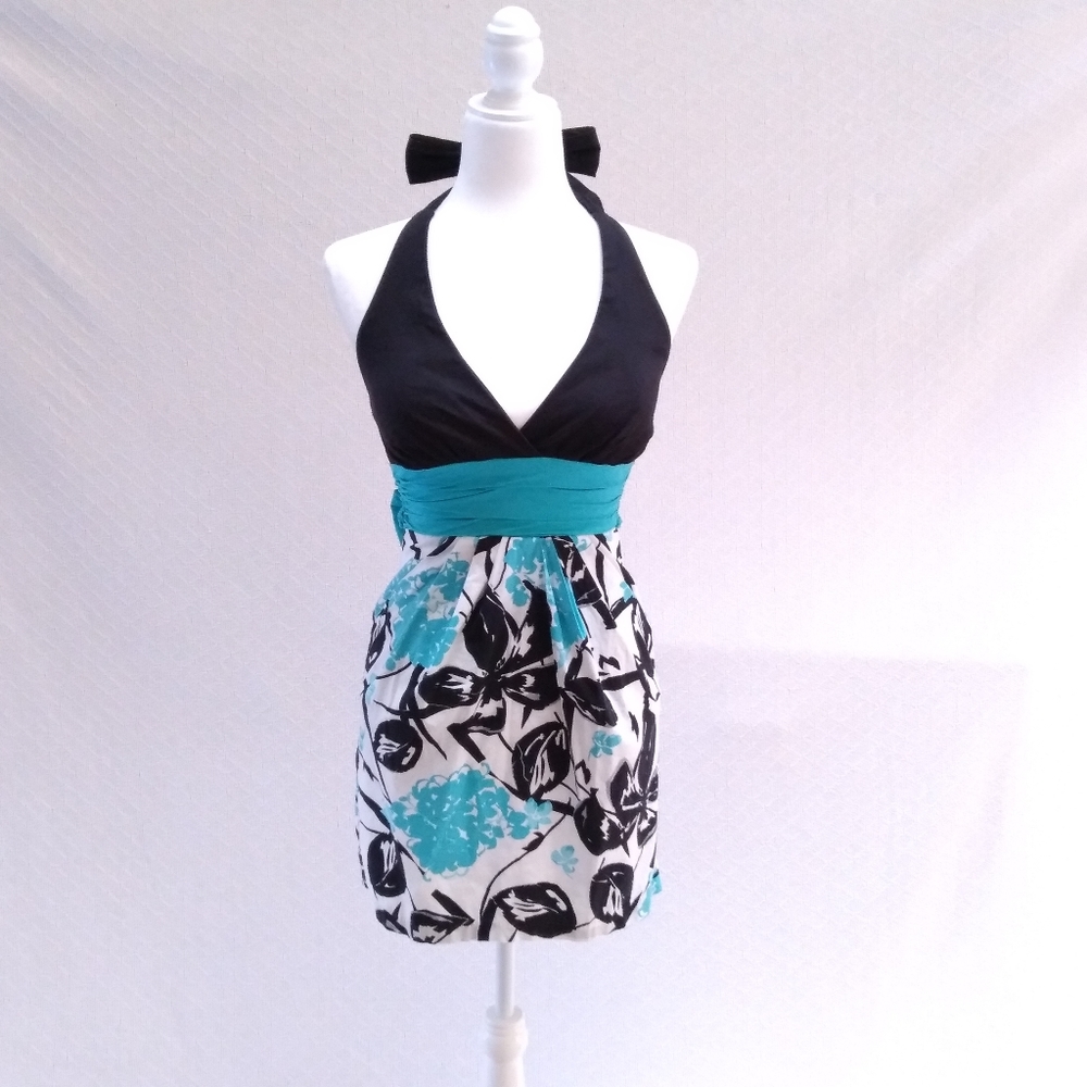 Speechless Floral Halter Dress w/ Pockets